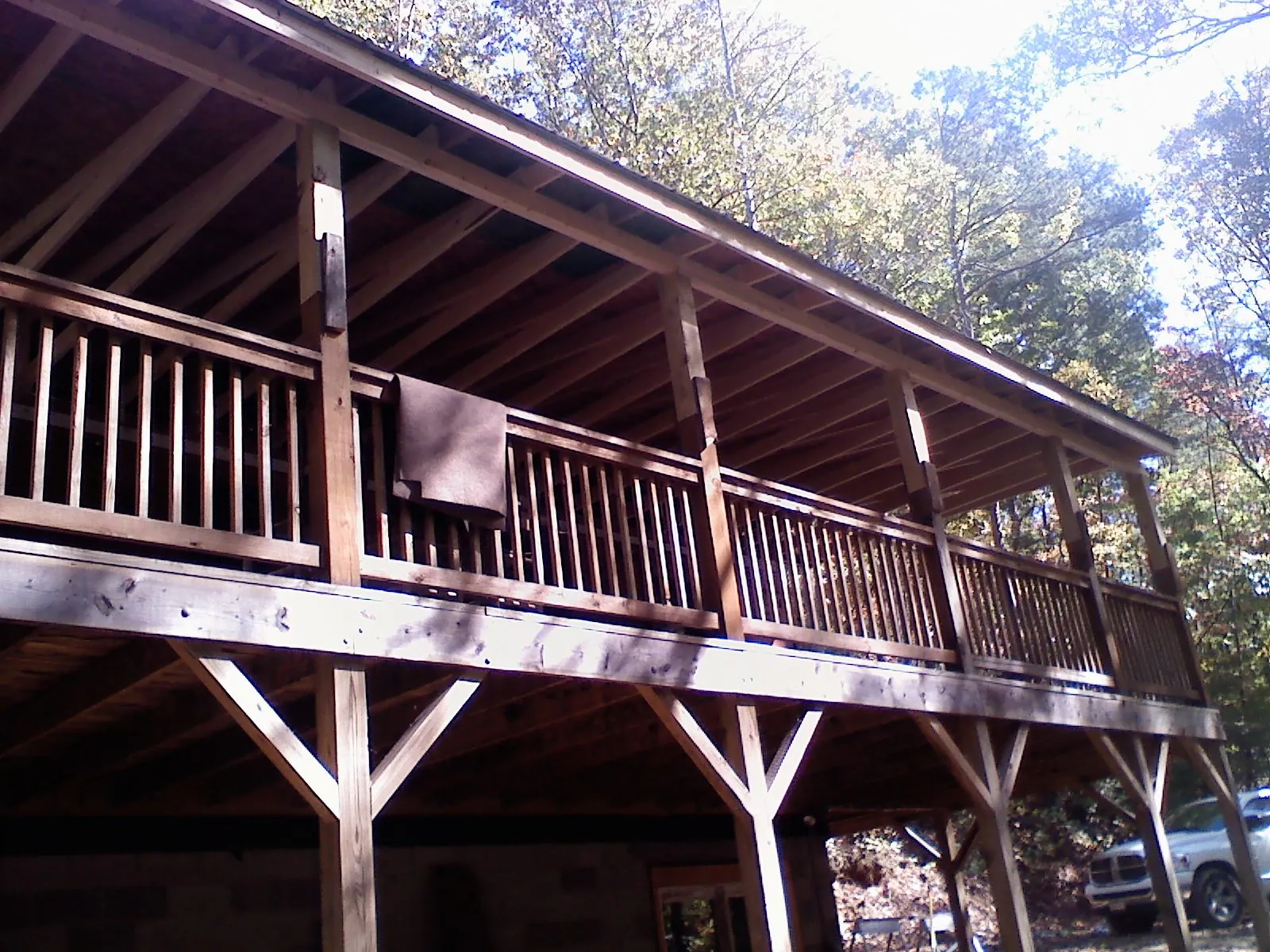 Timber framing under a new elevated porch and deck — Roof Leak Repair in Schenevus by Roofing Brothers